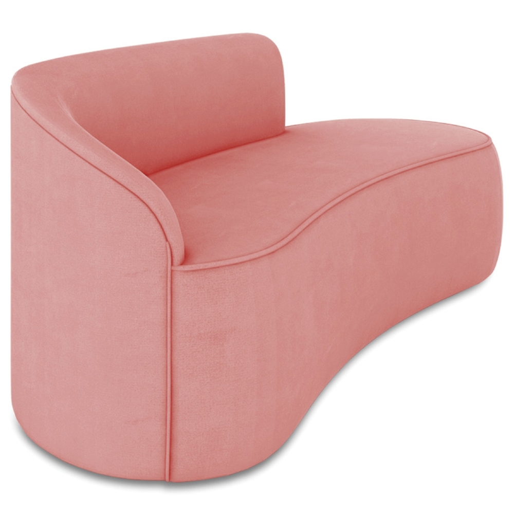 Sofá 3 Lugares Para Sala 180cm Orgânico Wendi Suede Rosê I01  - Mpozenato