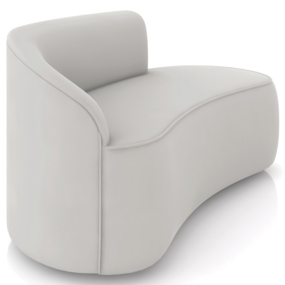 Sofá 2 Lugares Para Sala 140cm Orgânico Wendi Veludo Cinza I01  - Mpozenato