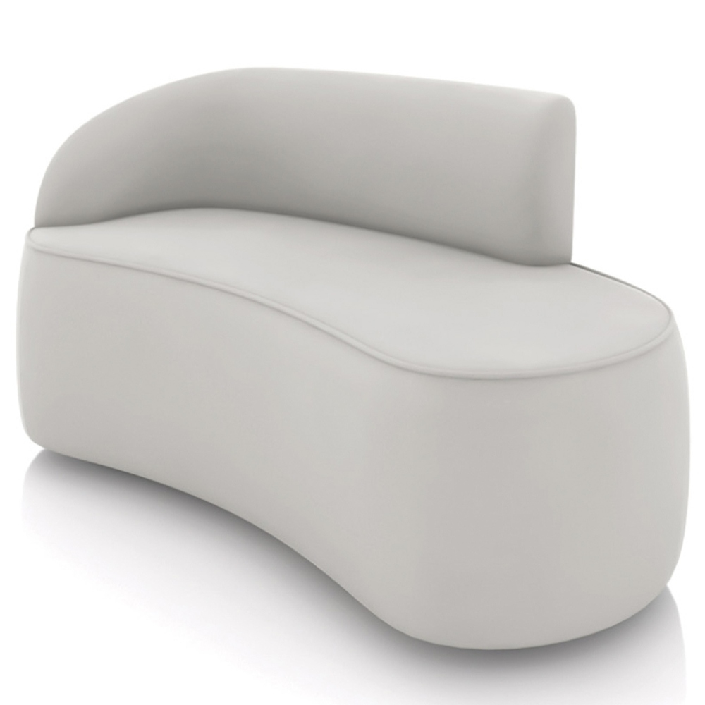 Sofá 2 Lugares Para Sala 140cm Orgânico Wendi Veludo Cinza I01  - Mpozenato