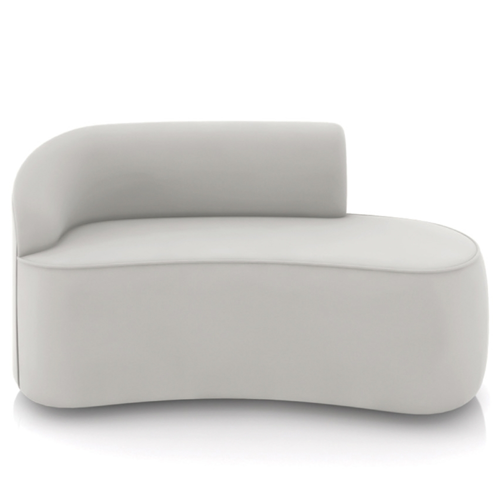 Sofá 2 Lugares Para Sala 140cm Orgânico Wendi Veludo Cinza I01  - Mpozenato