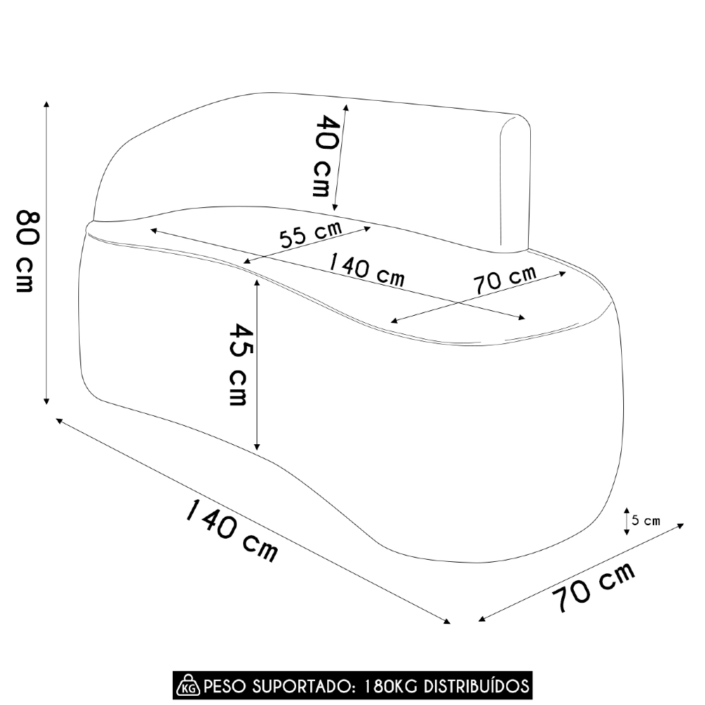 Sofá 2 Lugares Para Sala 140cm Orgânico Wendi Veludo Cinza I01  - Mpozenato