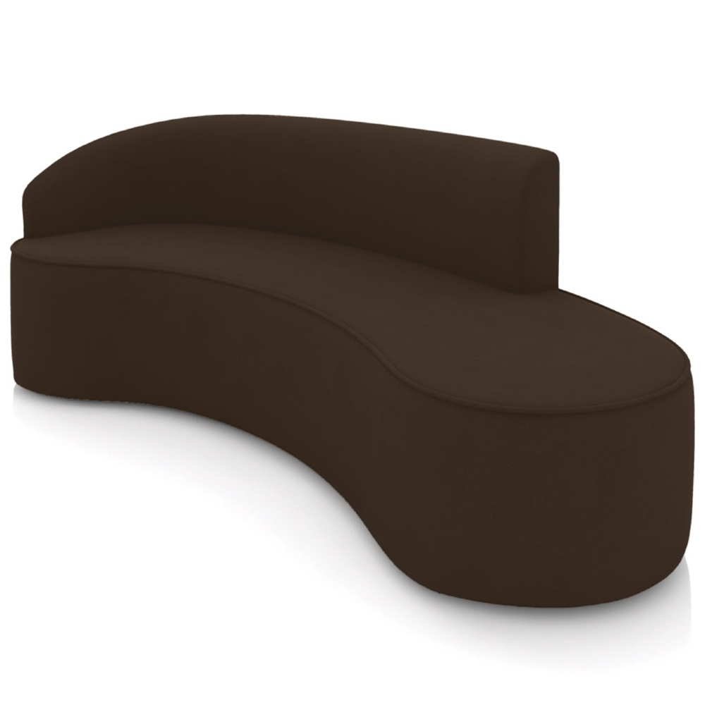 Sofá 4 Lugares Para Sala 220cm Orgânico Wendi Suede Marrom I01  - Mpozenato