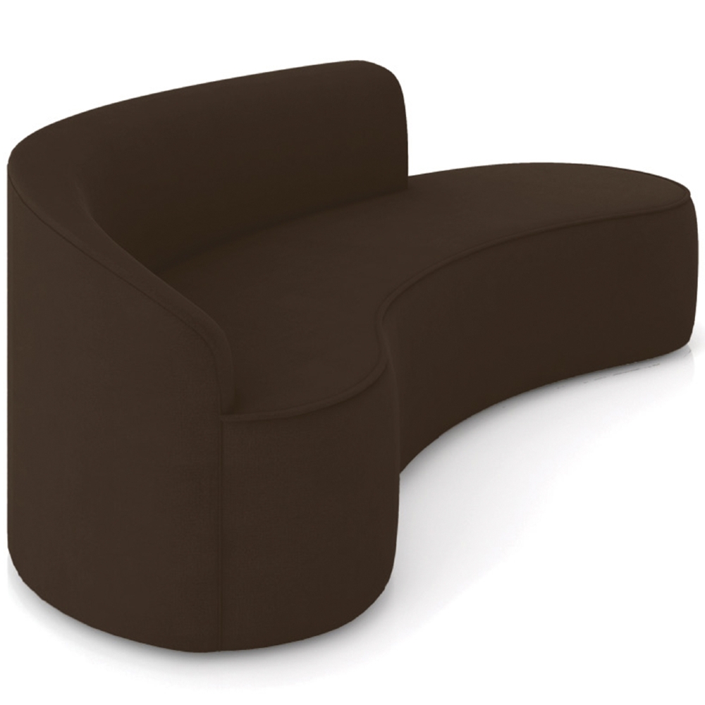 Sofá 4 Lugares Para Sala 220cm Orgânico Wendi Suede Marrom I01  - Mpozenato