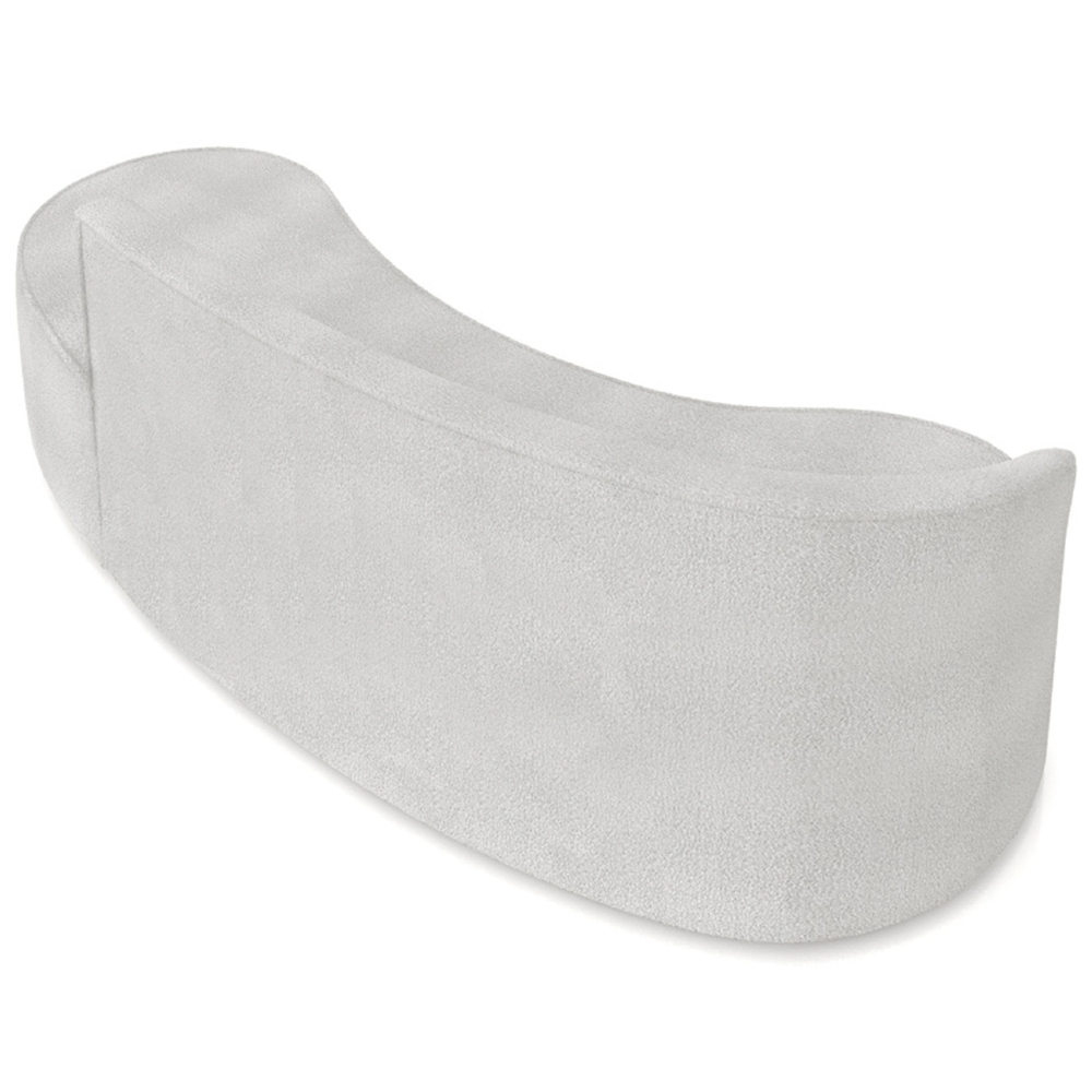 Sofá 4 Lugares Para Sala 220cm Orgânico Wendi Boucle Cinza I01  - Mpozenato