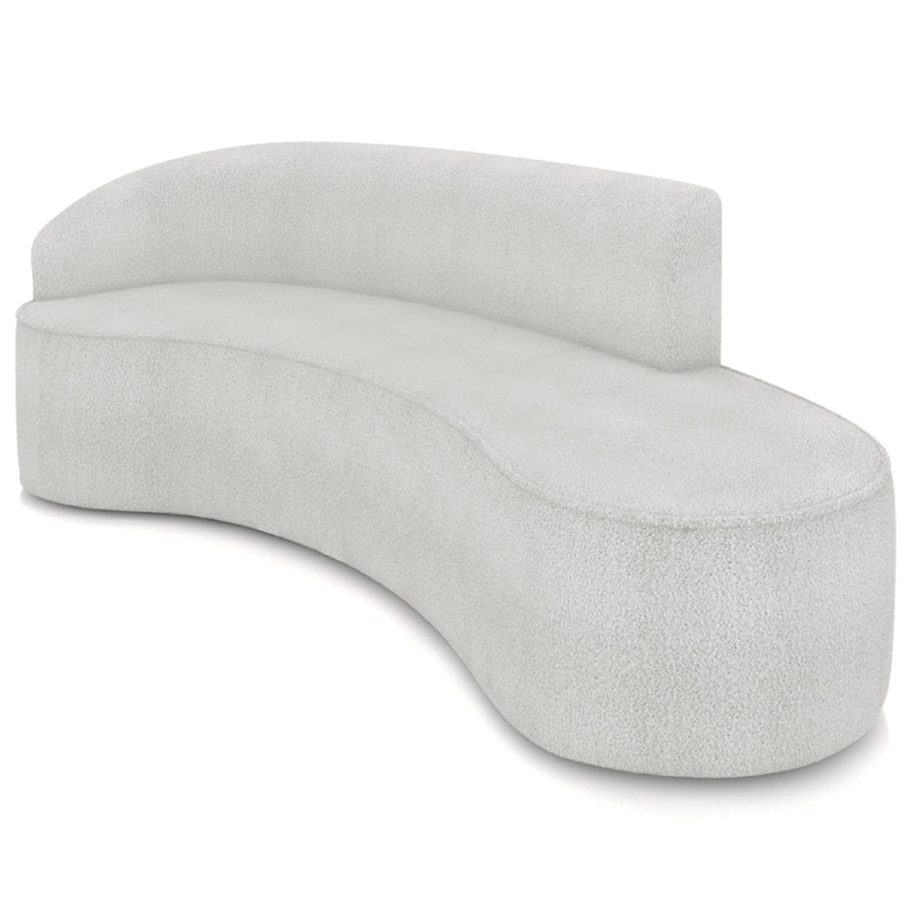 Sofá 4 Lugares Para Sala 220cm Orgânico Wendi Boucle Cinza I01  - Mpozenato