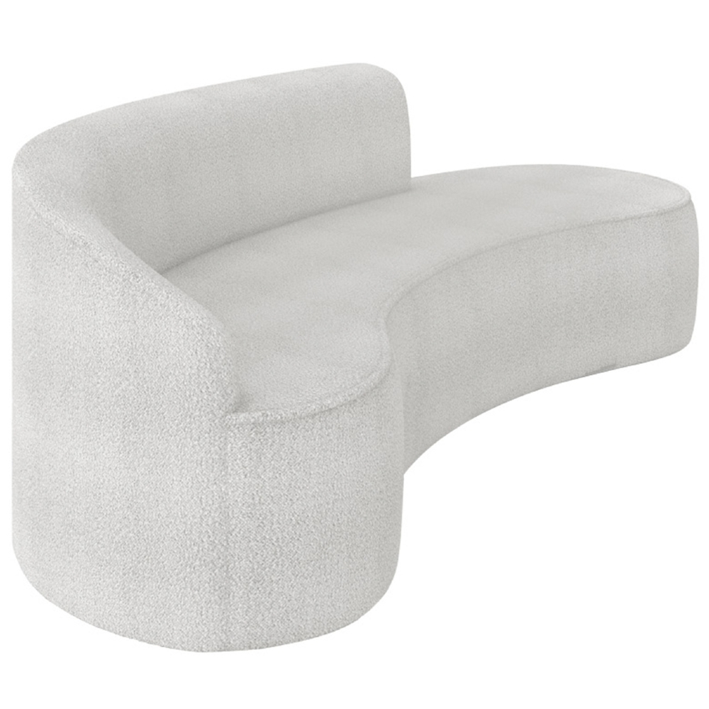 Sofá 4 Lugares Para Sala 220cm Orgânico Wendi Boucle Cinza I01  - Mpozenato