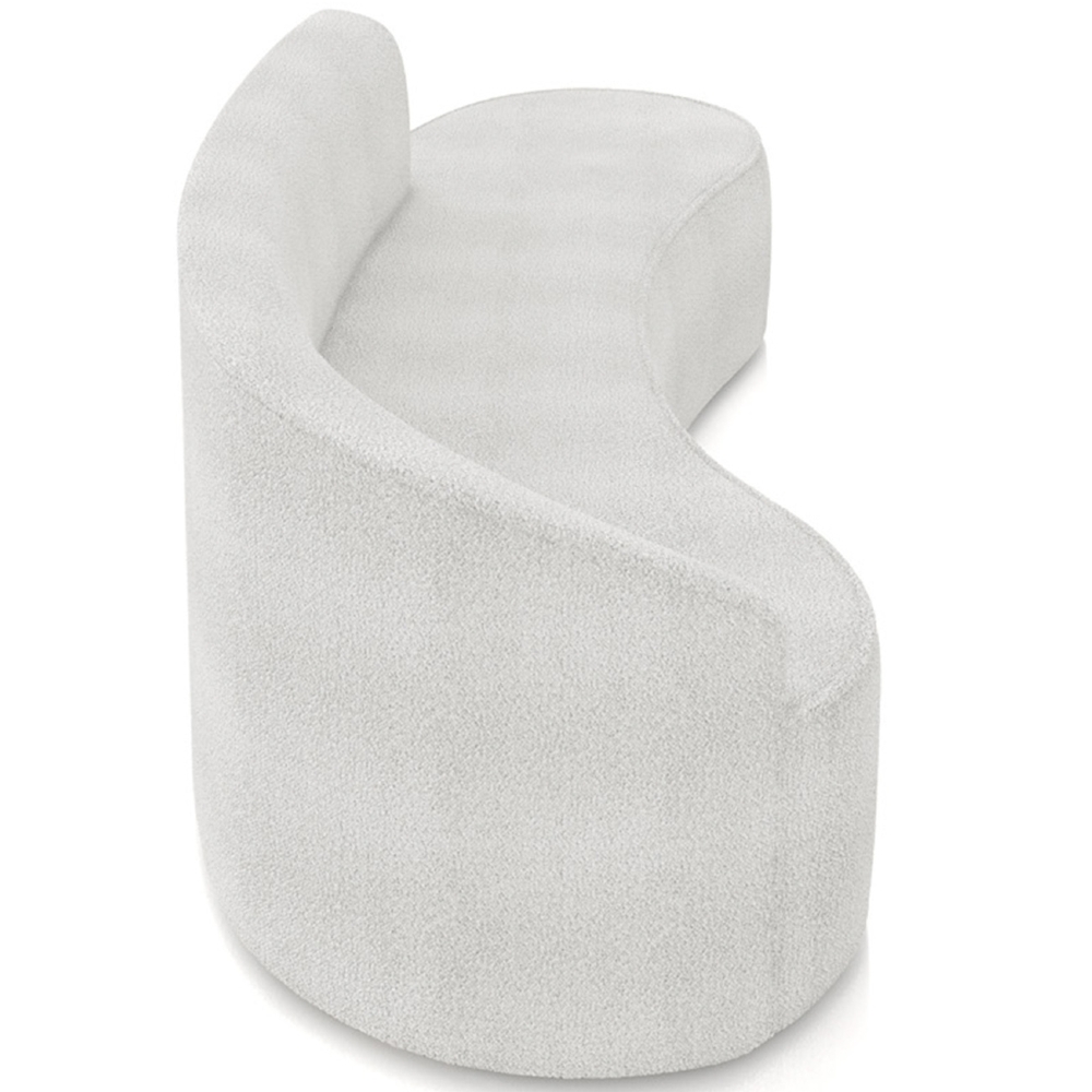 Sofá 4 Lugares Para Sala 220cm Orgânico Wendi Boucle Cinza I01  - Mpozenato