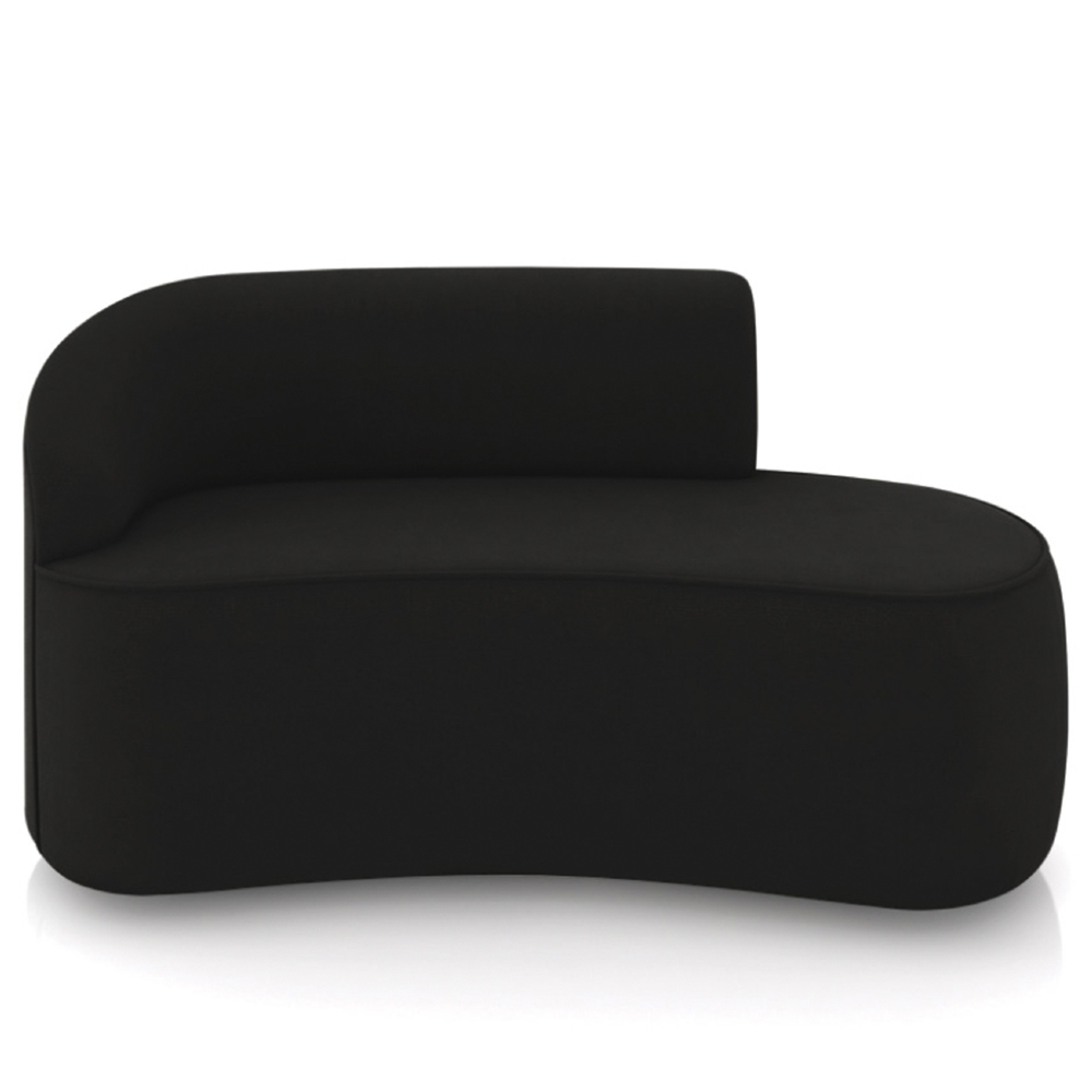 Sofá 2 Lugares Para Sala 140cm Orgânico Wendi Suede Preto I01  - Mpozenato