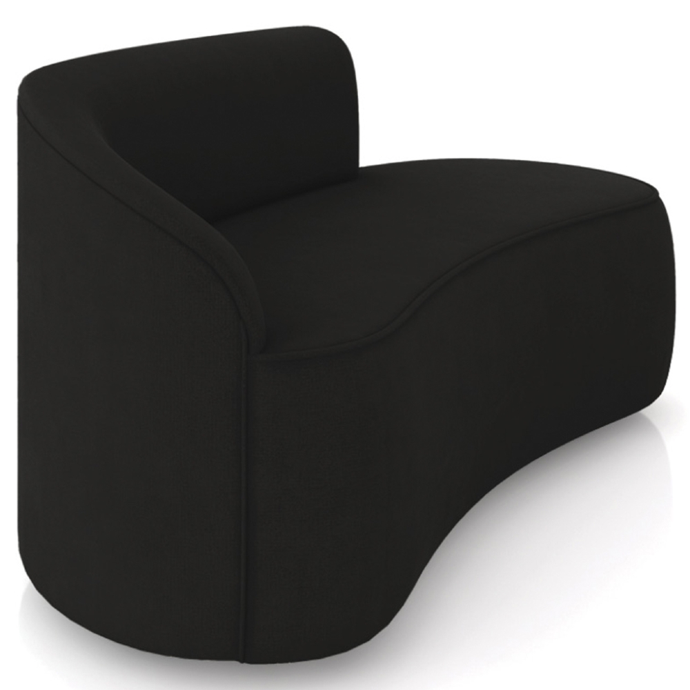 Sofá 2 Lugares Para Sala 140cm Orgânico Wendi Suede Preto I01  - Mpozenato