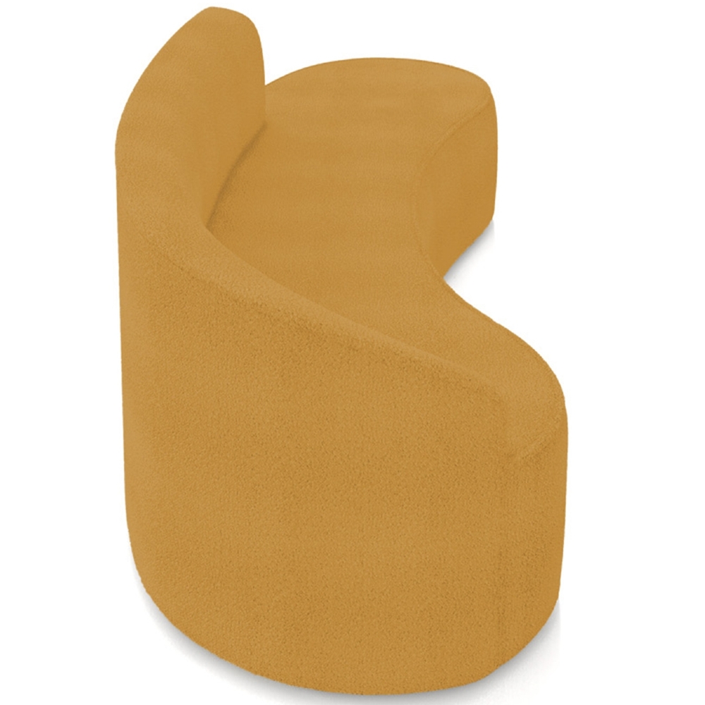 Sofá 4 Lugares Para Sala 220cm Orgânico Wendi Boucle Mostarda I01  - Mpozenato