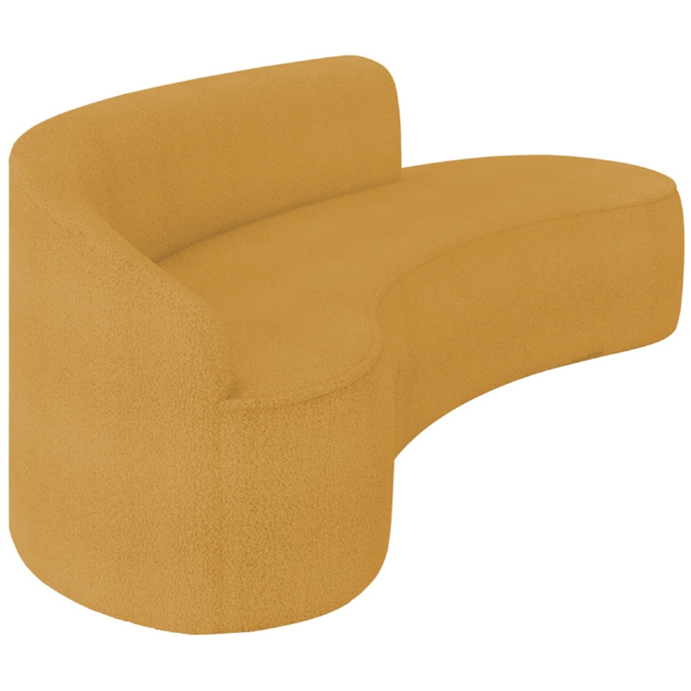 Sofá 4 Lugares Para Sala 220cm Orgânico Wendi Boucle Mostarda I01  - Mpozenato