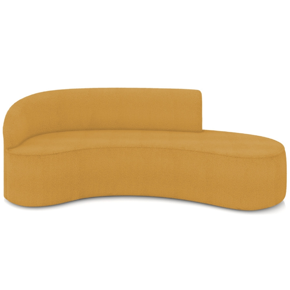 Sofá 4 Lugares Para Sala 220cm Orgânico Wendi Boucle Mostarda I01  - Mpozenato