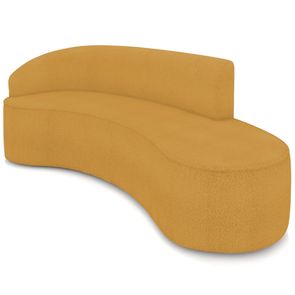 Sofá 4 Lugares Para Sala 220cm Orgânico Wendi Boucle Mostarda I01  - Mpozenato
