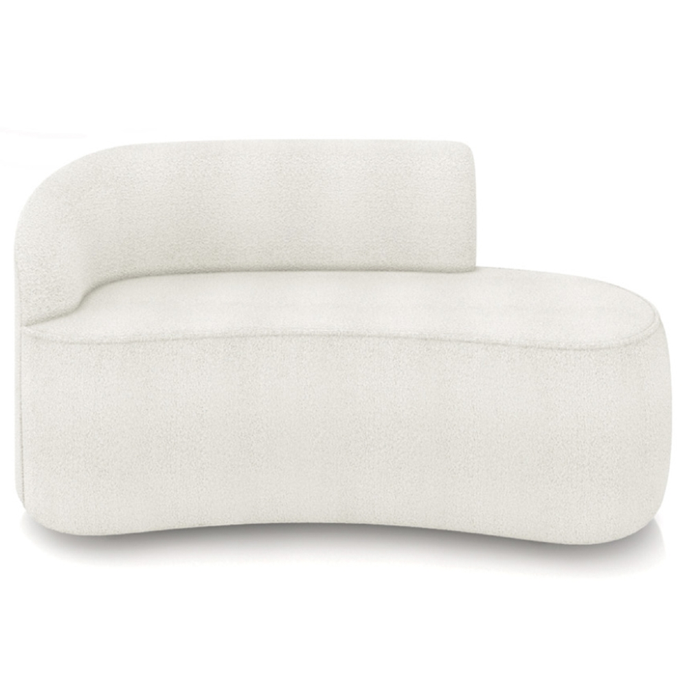 Sofá 2 Lugares Para Sala 140cm Orgânico Wendi Boucle Off White I01  - Mpozenato