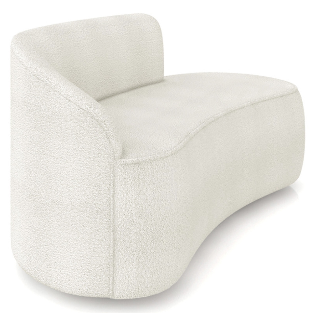 Sofá 2 Lugares Para Sala 140cm Orgânico Wendi Boucle Off White I01  - Mpozenato