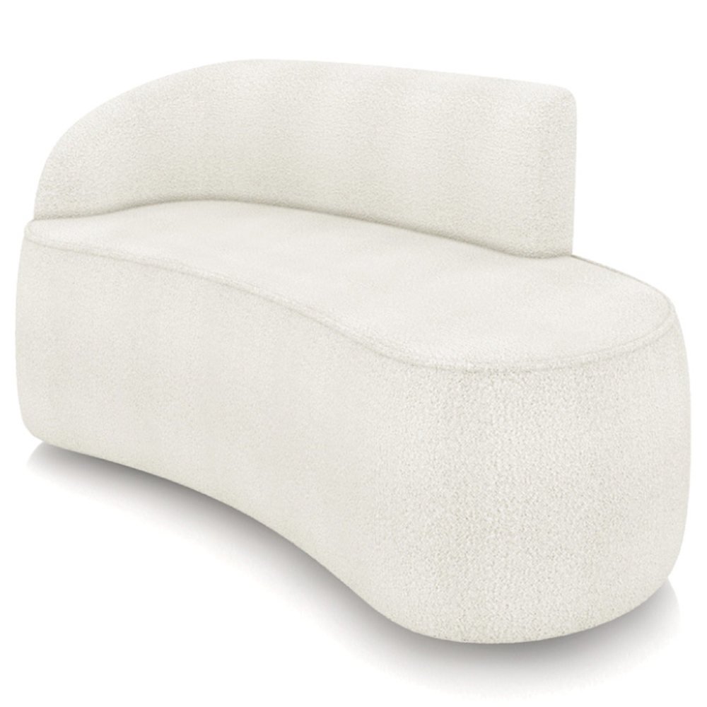 Sofá 2 Lugares Para Sala 140cm Orgânico Wendi Boucle Off White I01  - Mpozenato