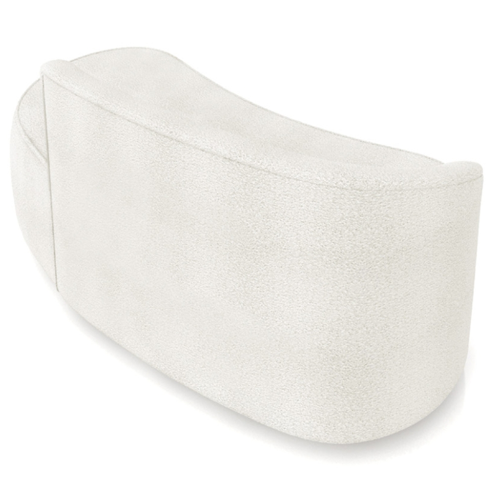 Sofá 2 Lugares Para Sala 140cm Orgânico Wendi Boucle Off White I01  - Mpozenato