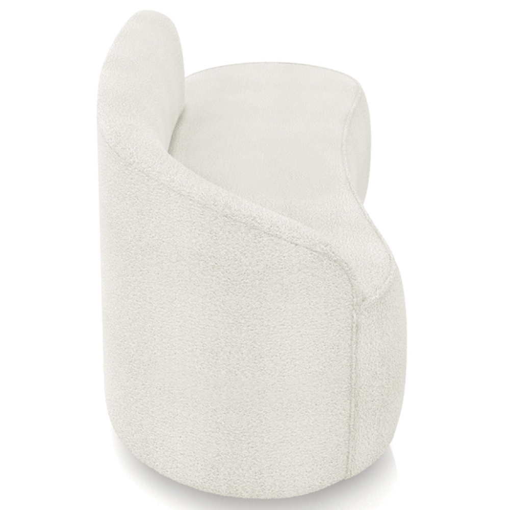 Sofá 2 Lugares Para Sala 140cm Orgânico Wendi Boucle Off White I01  - Mpozenato