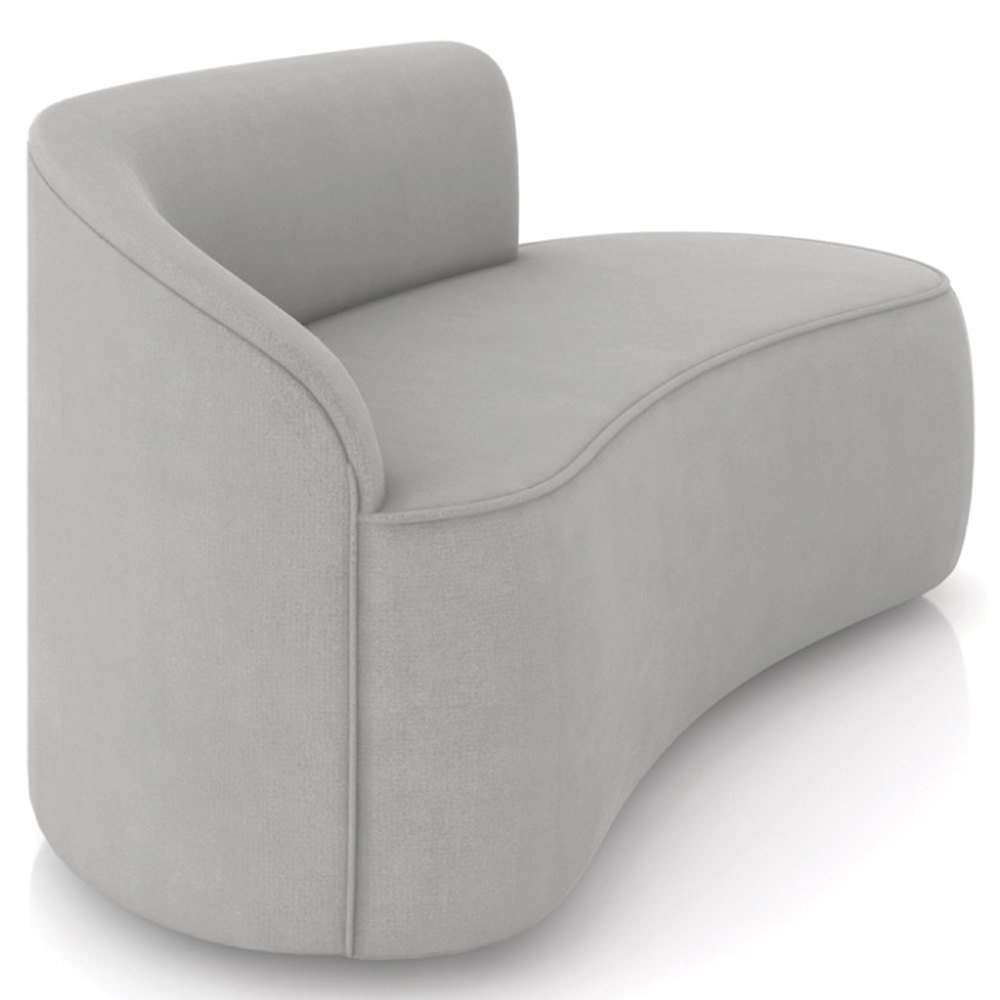 Sofá 2 Lugares Para Sala 140cm Orgânico Wendi Suede Cinza I01  - Mpozenato