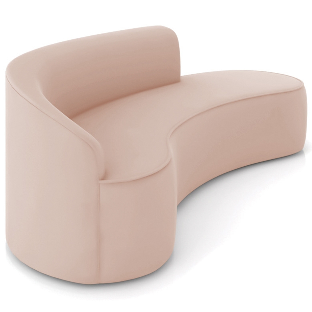 Sofá 4 Lugares Para Sala 220cm Orgânico Wendi Veludo Rose I01  - Mpozenato