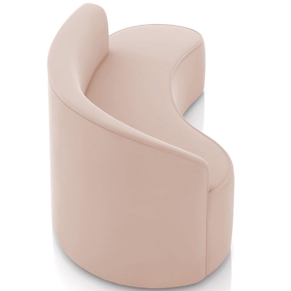 Sofá 4 Lugares Para Sala 220cm Orgânico Wendi Veludo Rose I01  - Mpozenato