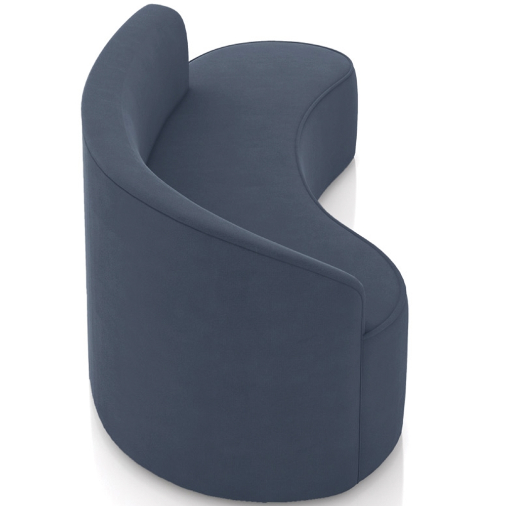 Sofá 4 Lugares Para Sala 220cm Orgânico Wendi Suede Azul Marinho I01  - Mpozenato