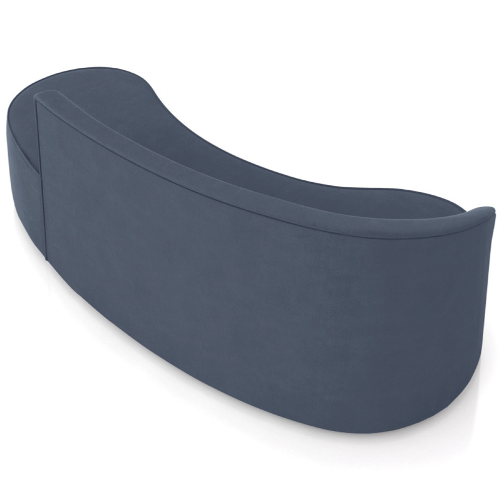 Sofá 4 Lugares Para Sala 220cm Orgânico Wendi Suede Azul Marinho I01  - Mpozenato