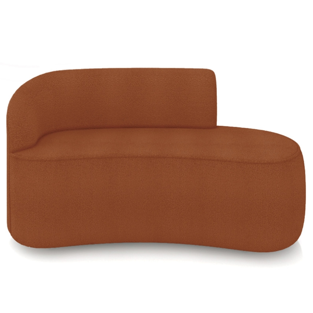 Sofá 2 Lugares 140cm Wendi e Poltrona Steve Boucle Terracota I01  - Mpozenato