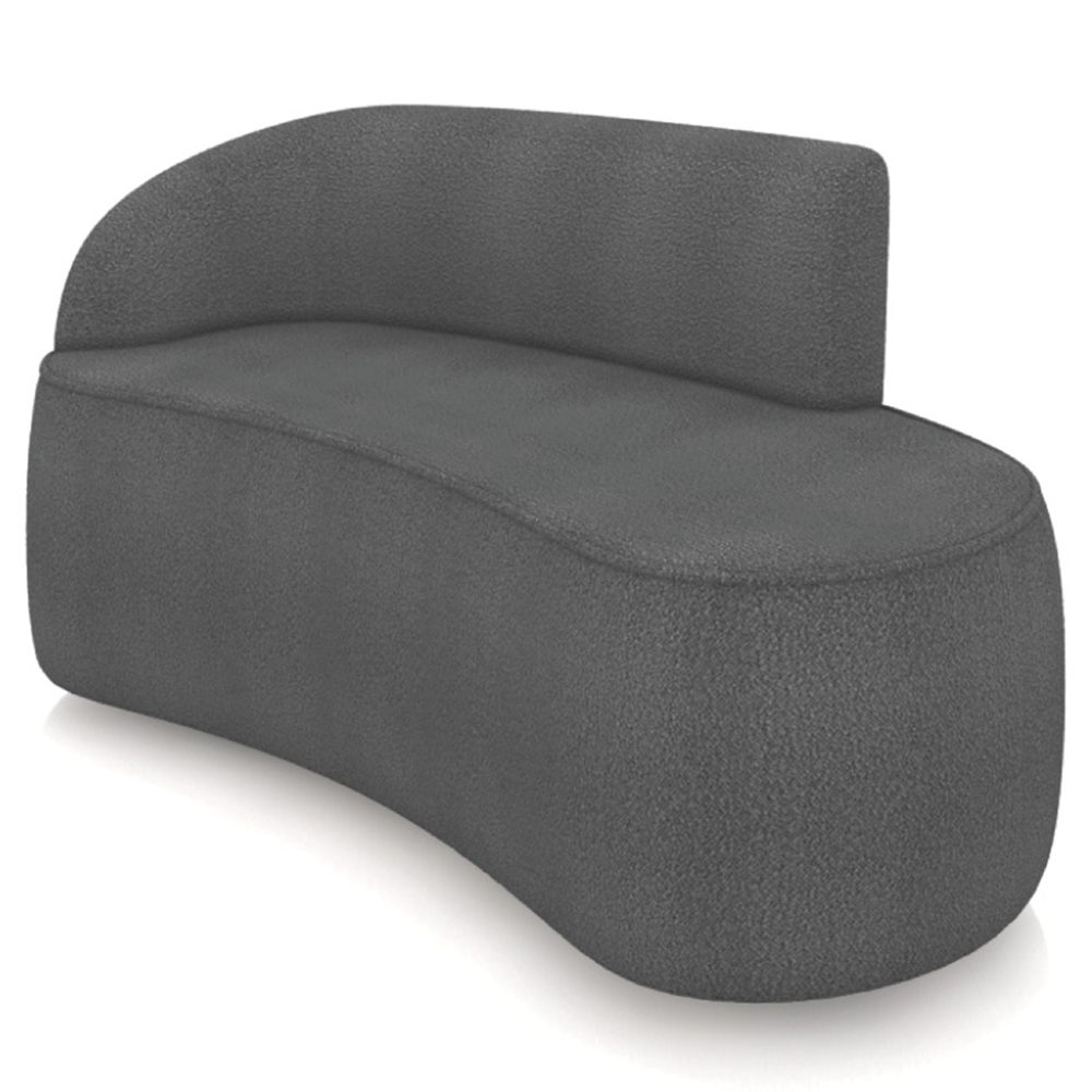 Sofá 2 Lugares Para Sala 140cm Orgânico Wendi Boucle Grafite I01  - Mpozenato