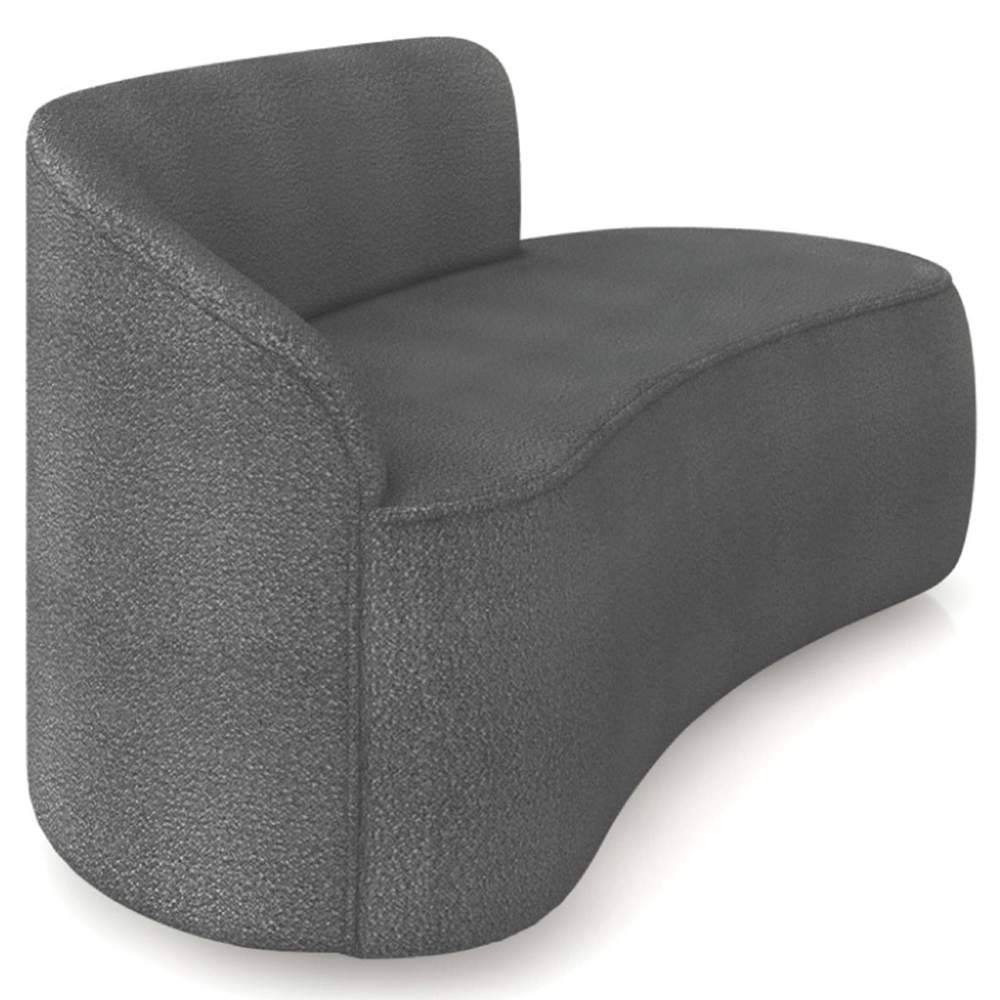Sofá 2 Lugares Para Sala 140cm Orgânico Wendi Boucle Grafite I01  - Mpozenato