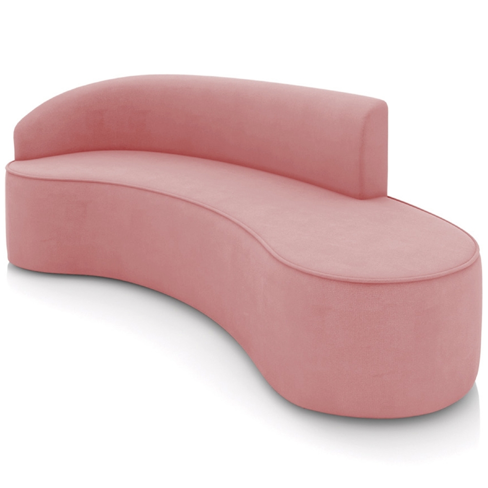 Sofá 4 Lugares 220cm Wendi e Poltrona Steve Suede Rosê I01  - Mpozenato