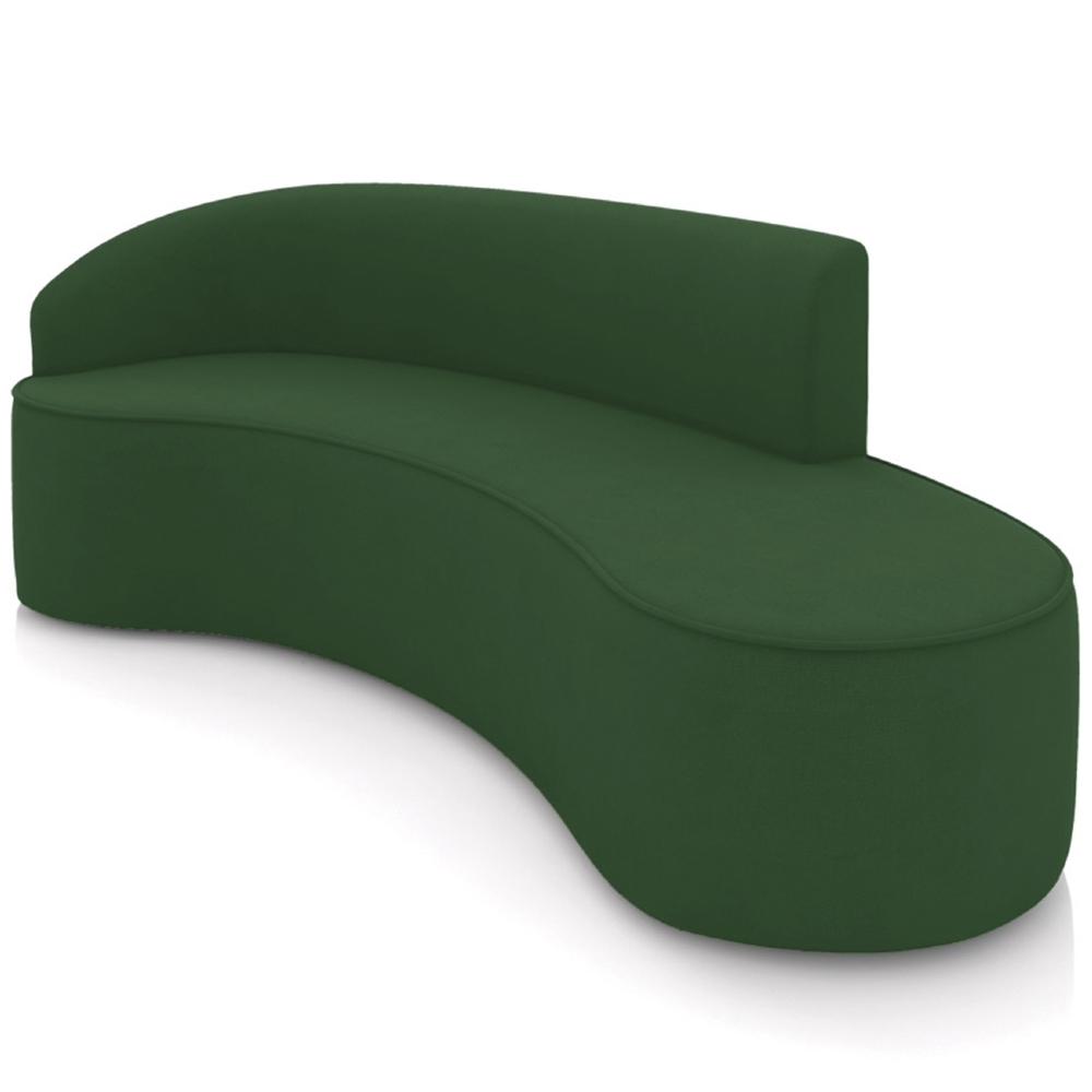 Sofá 4 Lugares 220cm Wendi e Poltrona Steve Suede Verde I01  - Mpozenato