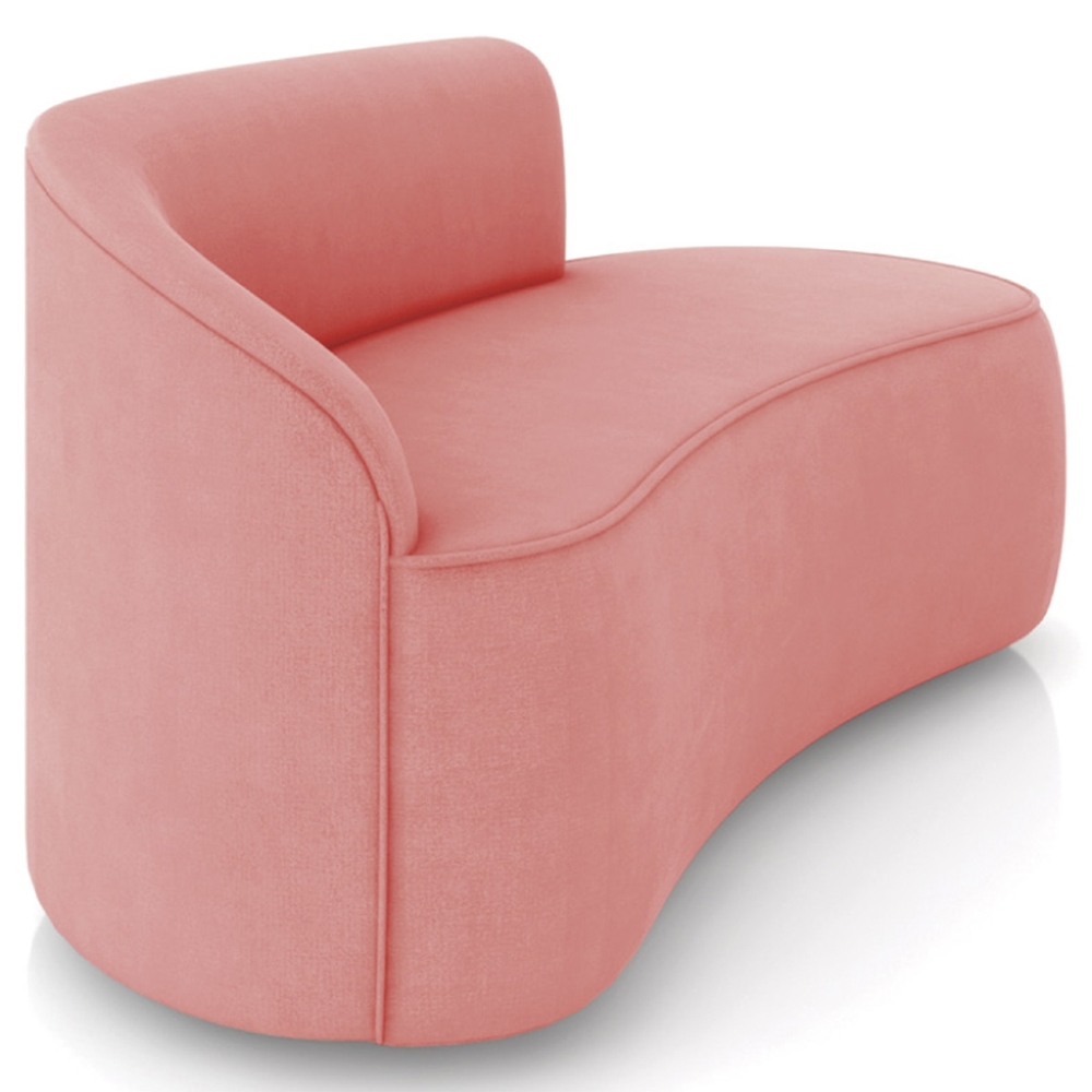 Sofá 2 Lugares Para Sala 140cm Orgânico Wendi Suede Rosê I01  - Mpozenato