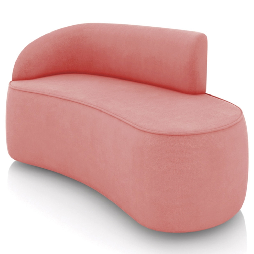 Sofá 2 Lugares Para Sala 140cm Orgânico Wendi Suede Rosê I01  - Mpozenato