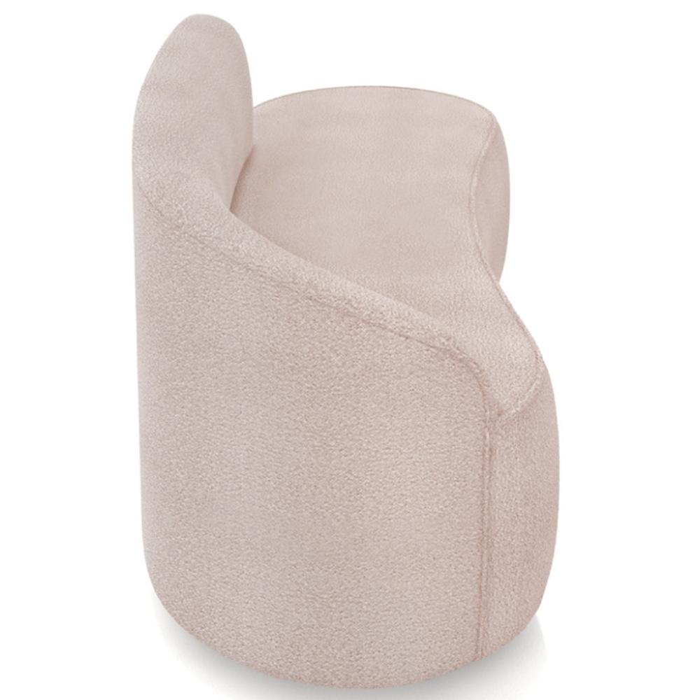 Sofá 2 Lugares Para Sala 140cm Orgânico Wendi Boucle Rose I01  - Mpozenato