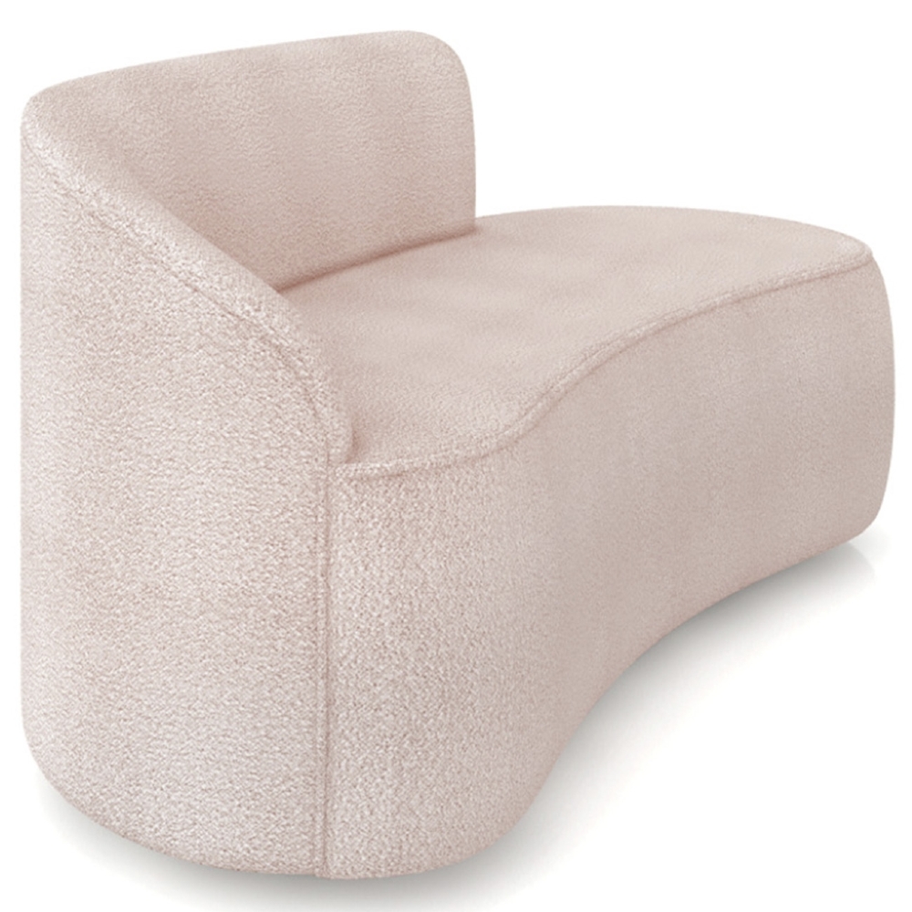 Sofá 2 Lugares Para Sala 140cm Orgânico Wendi Boucle Rose I01  - Mpozenato