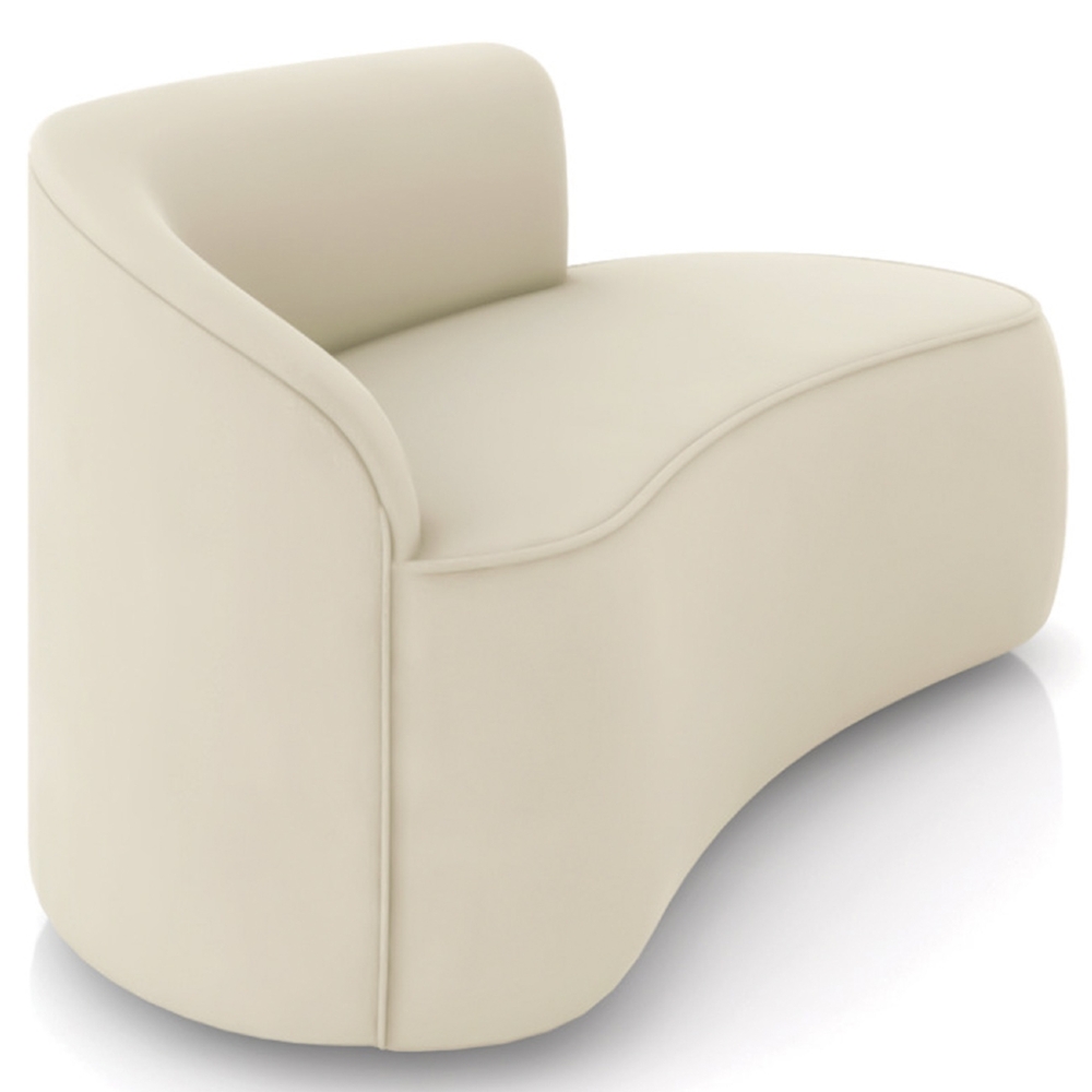 Sofá 2 Lugares Para Sala 140cm Orgânico Wendi Veludo Bege I01  - Mpozenato