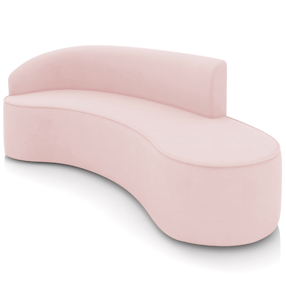 Sofá 4 Lugares 220cm Wendi e Poltrona Steve Suede Rosa Bebê I01  - Mpozenato