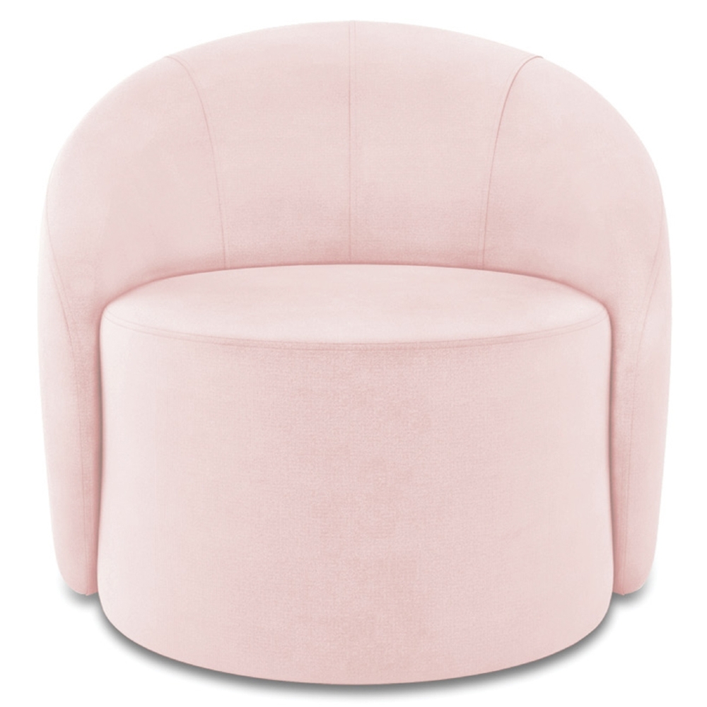 Sofá 4 Lugares 220cm Wendi e Poltrona Steve Suede Rosa Bebê I01  - Mpozenato