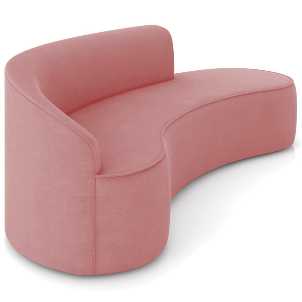 Sofá 4 Lugares Para Sala 220cm Orgânico Wendi Suede Rosê I01  - Mpozenato