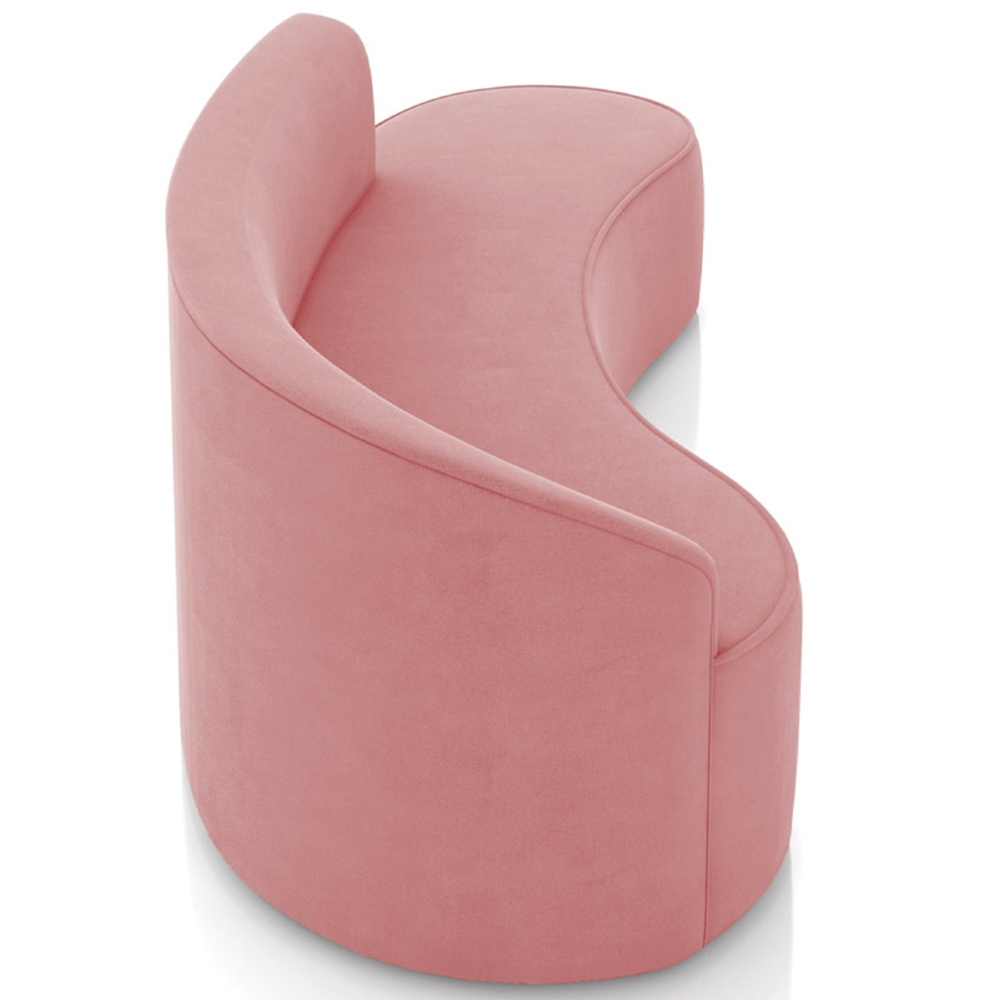 Sofá 4 Lugares Para Sala 220cm Orgânico Wendi Suede Rosê I01  - Mpozenato