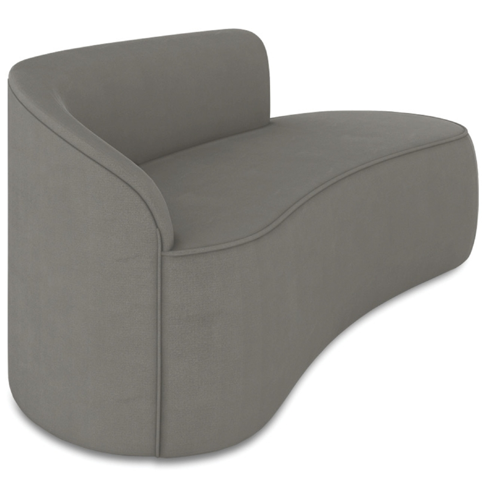 Sofá 3 Lugares Para Sala 180cm Orgânico Wendi Suede Grafite I01  - Mpozenato