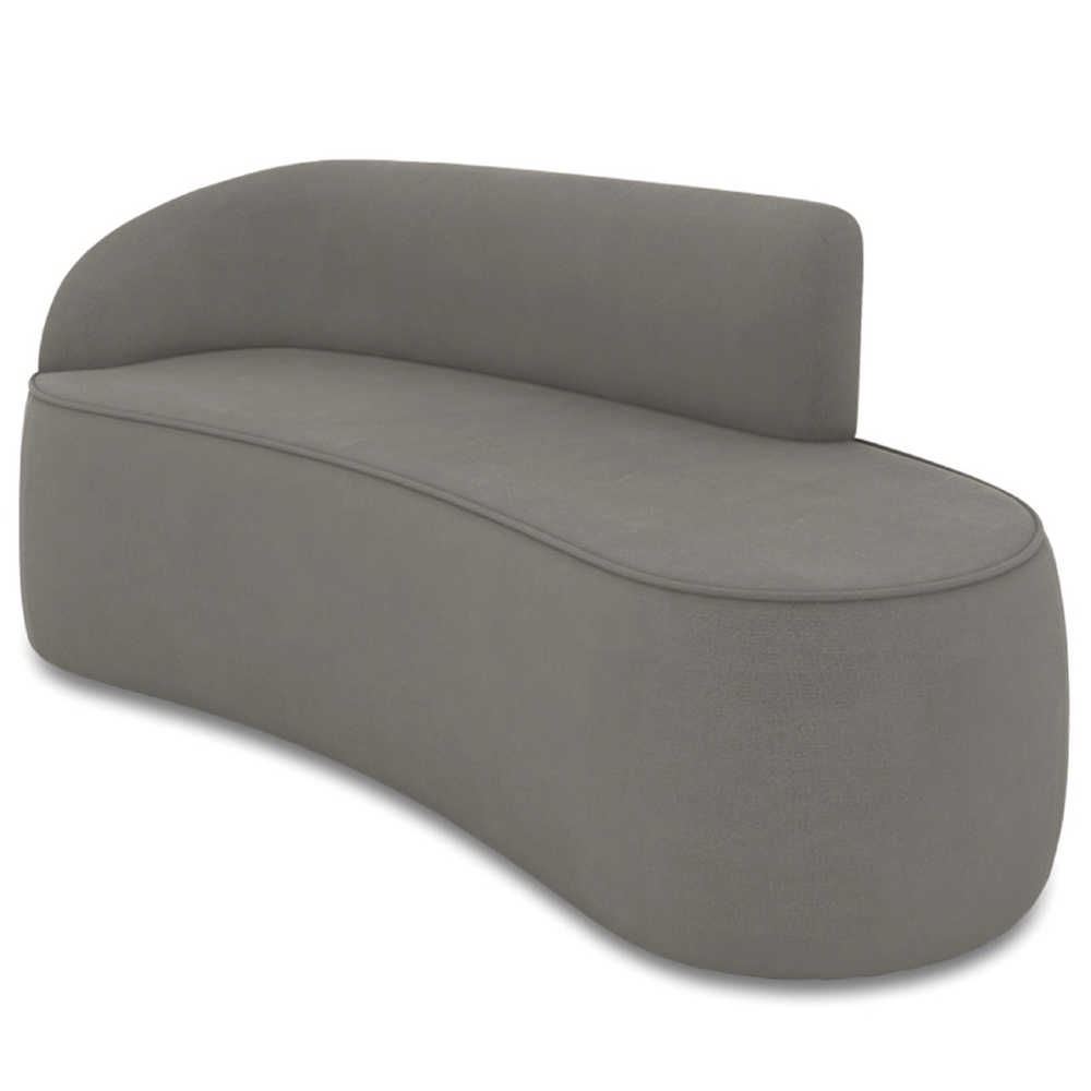 Sofá 3 Lugares Para Sala 180cm Orgânico Wendi Suede Grafite I01  - Mpozenato