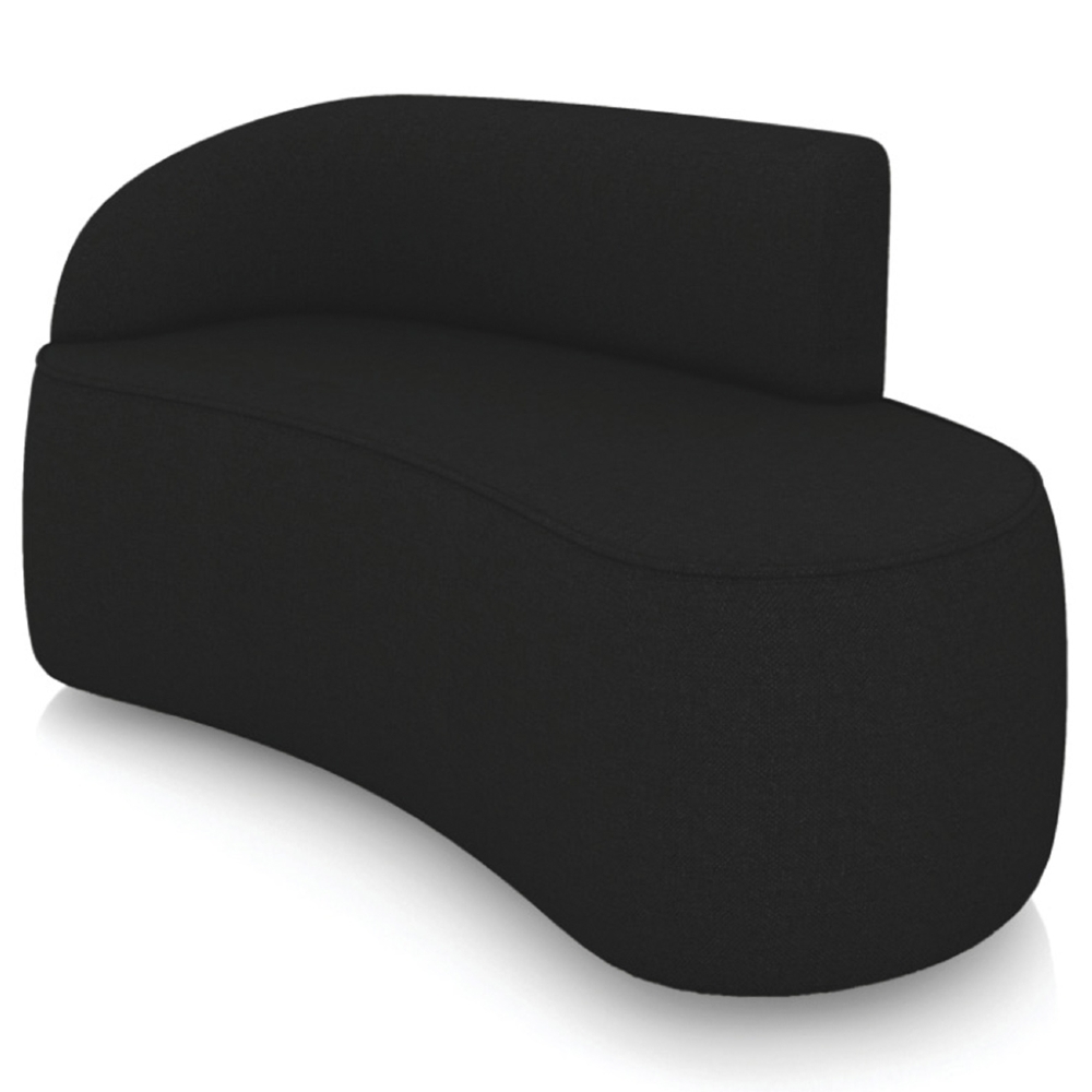 Sofá 2 Lugares Para Sala 140cm Orgânico Wendi Linho Preto I01  - Mpozenato