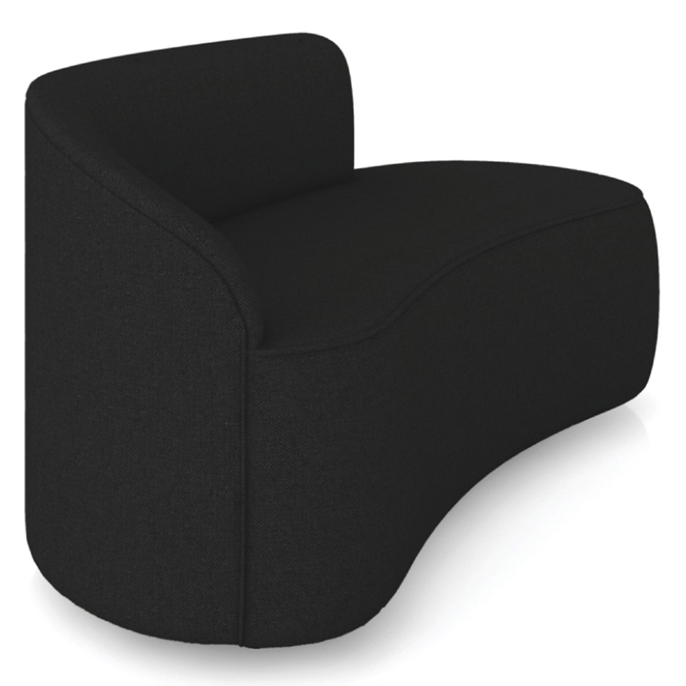 Sofá 2 Lugares Para Sala 140cm Orgânico Wendi Linho Preto I01  - Mpozenato