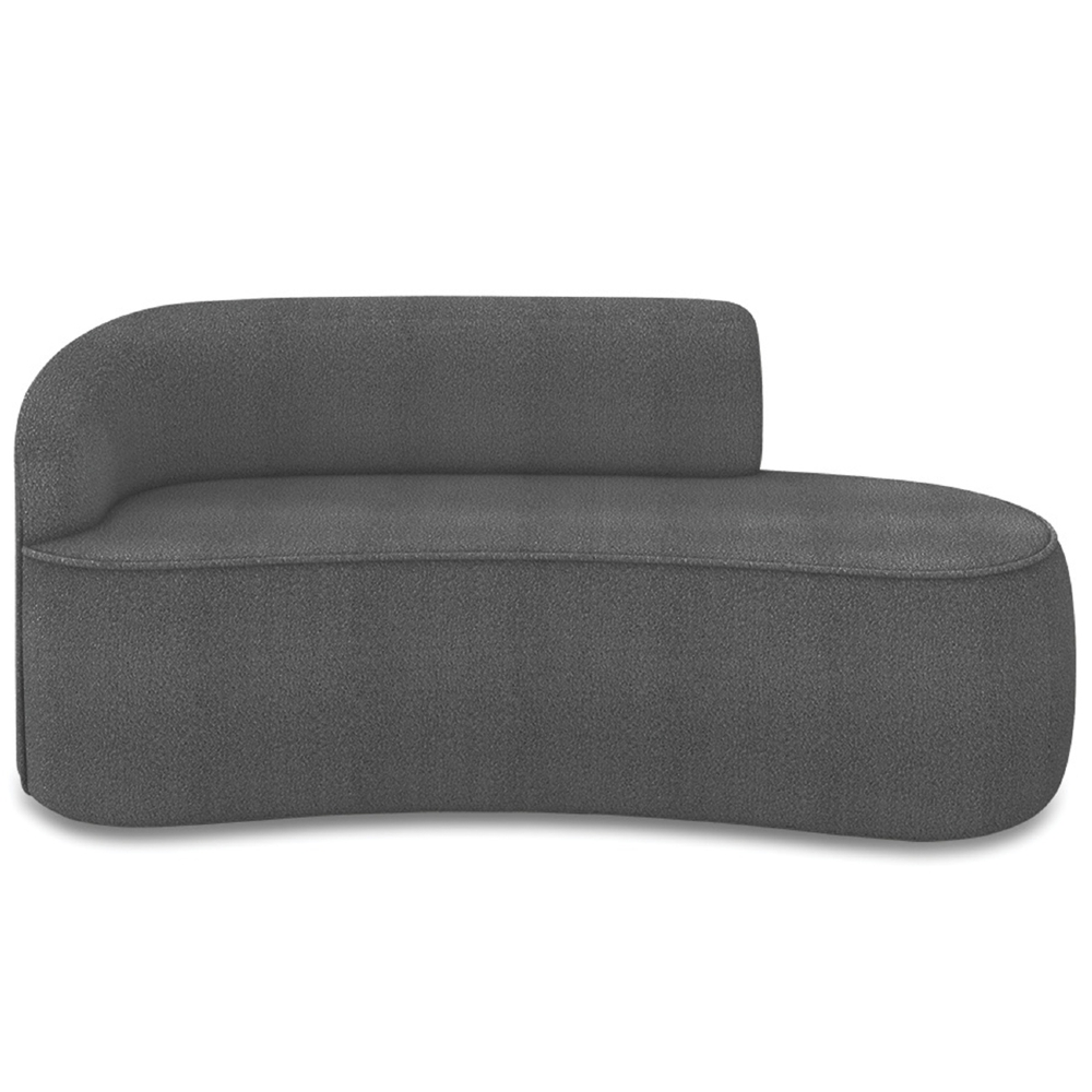 Sofá 3 Lugares Para Sala 180cm Orgânico Wendi Boucle Grafite I01  - Mpozenato