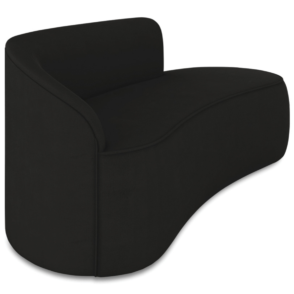 Sofá 3 Lugares Para Sala 180cm Orgânico Wendi Suede Preto I01  - Mpozenato