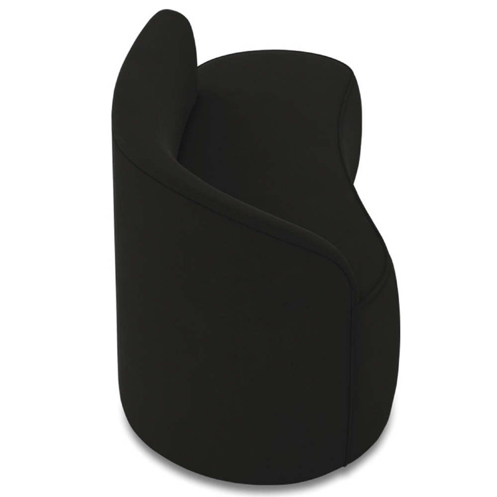 Sofá 3 Lugares Para Sala 180cm Orgânico Wendi Suede Preto I01  - Mpozenato