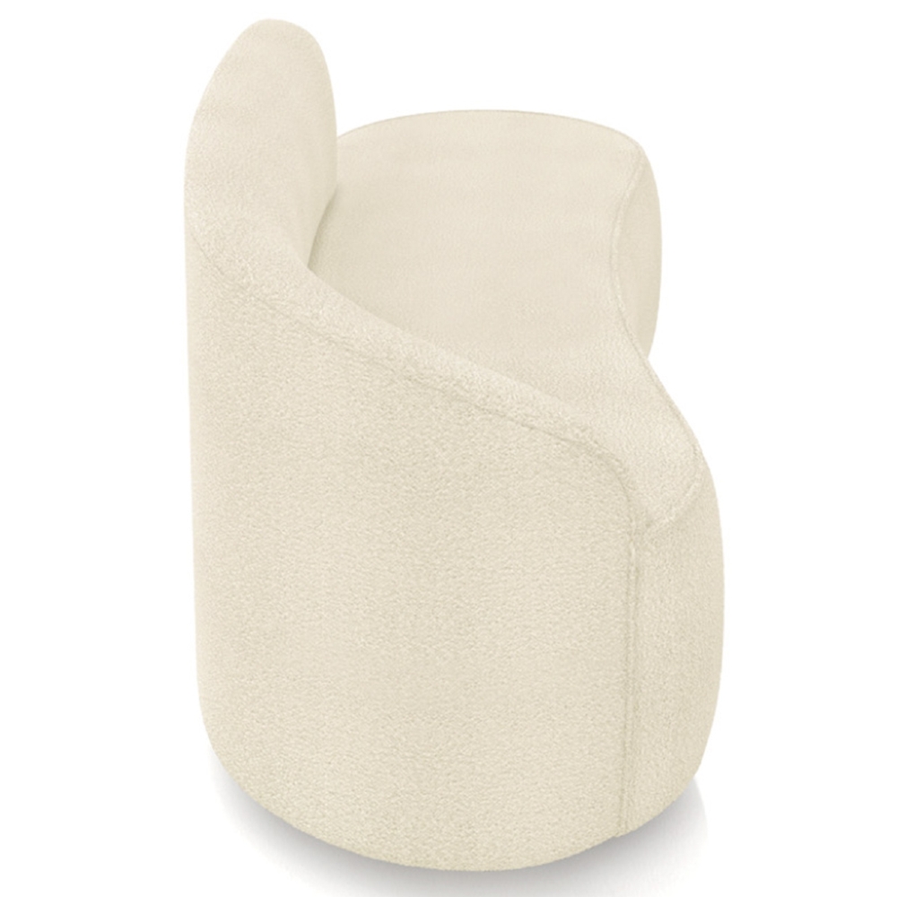 Sofá 2 Lugares Para Sala 140cm Orgânico Wendi Boucle Bege I01  - Mpozenato