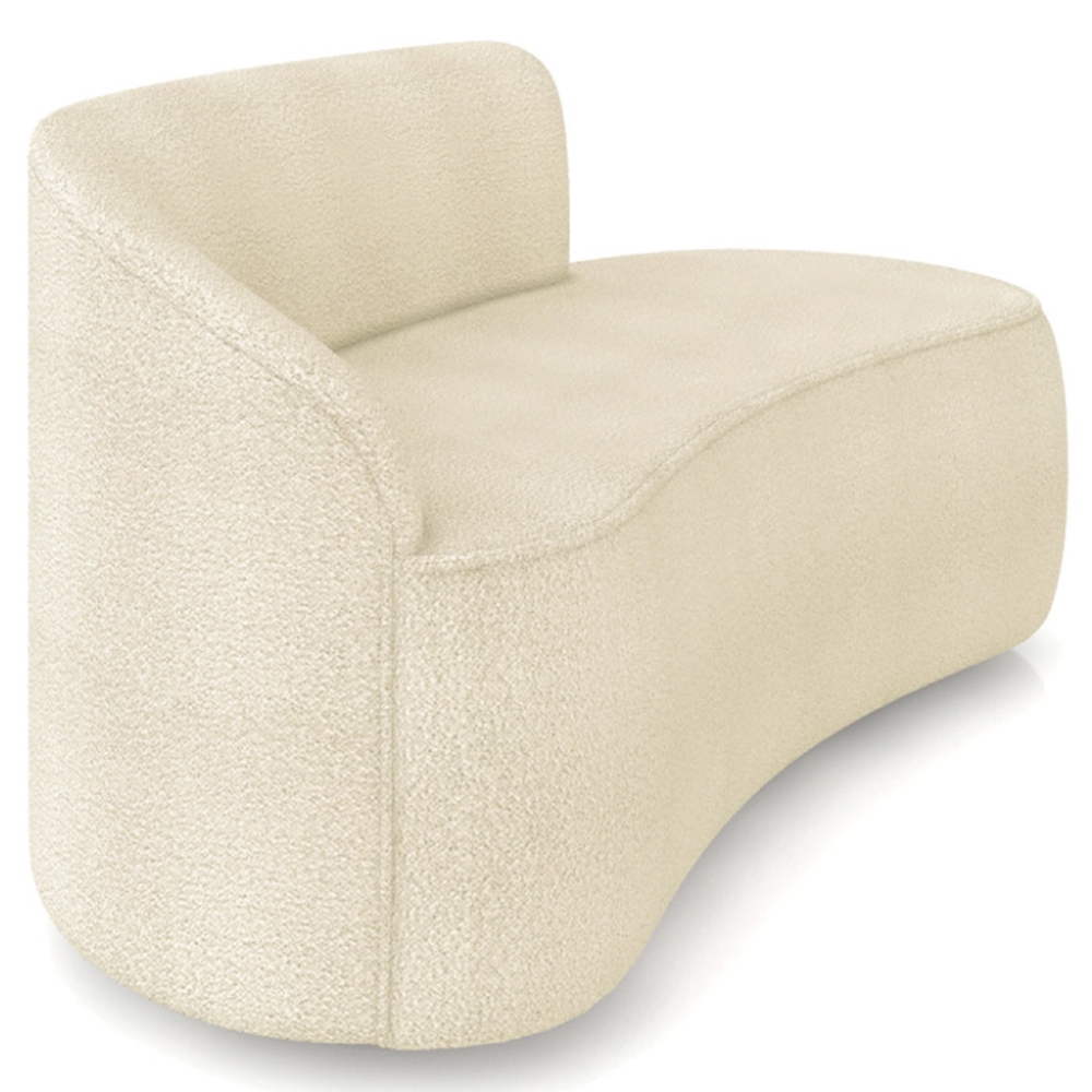 Sofá 2 Lugares Para Sala 140cm Orgânico Wendi Boucle Bege I01  - Mpozenato